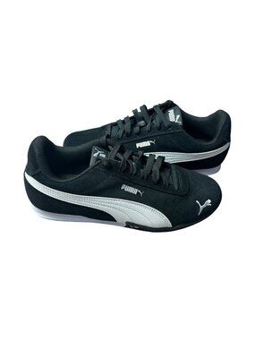Puma Bella Donna SD Fleur Shoes Women’s 8 Black White Suede Casual Sneakers